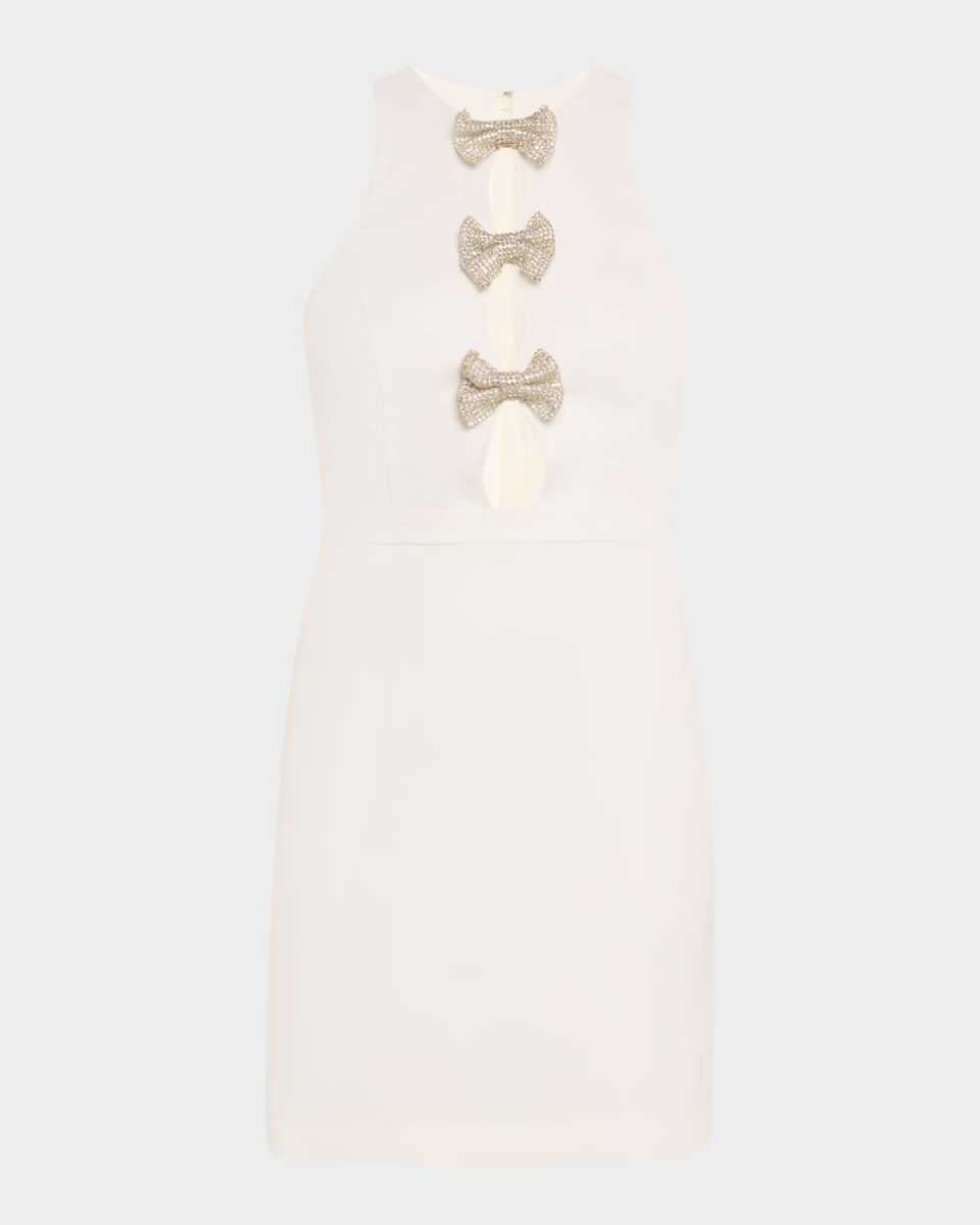 Gemma Sleeveless Crepe Halter Mini Dress